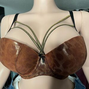 Brown Leopard Print Strappy Bra